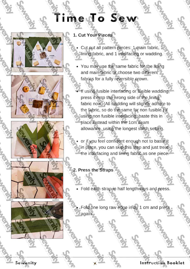 Reversible Fabric Crown Sewing Pattern - Practiced Beginner