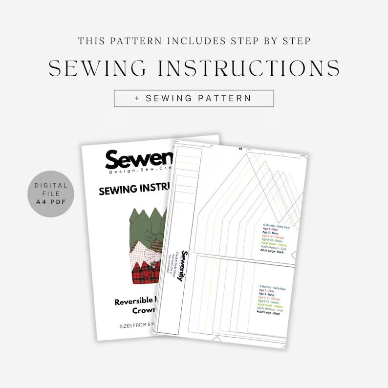 Reversible Fabric Crown Sewing Pattern - Practiced Beginner