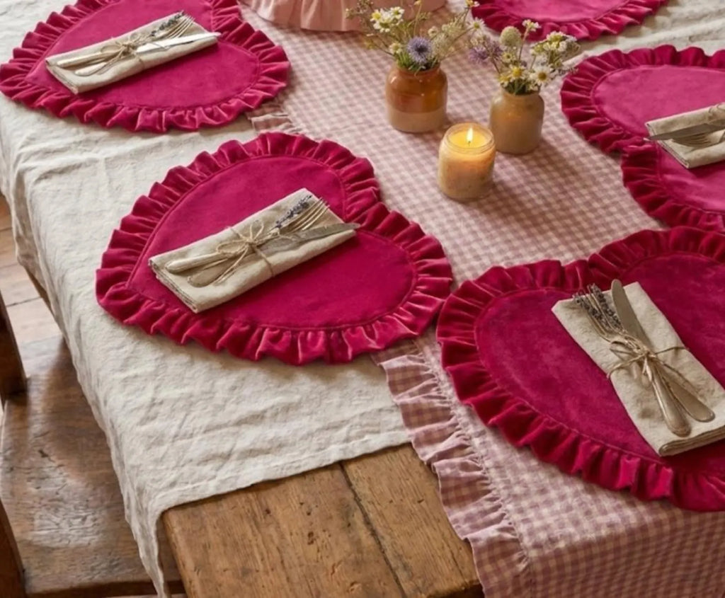 Frilled Heart Placemat Sewing Pattern - Beginner