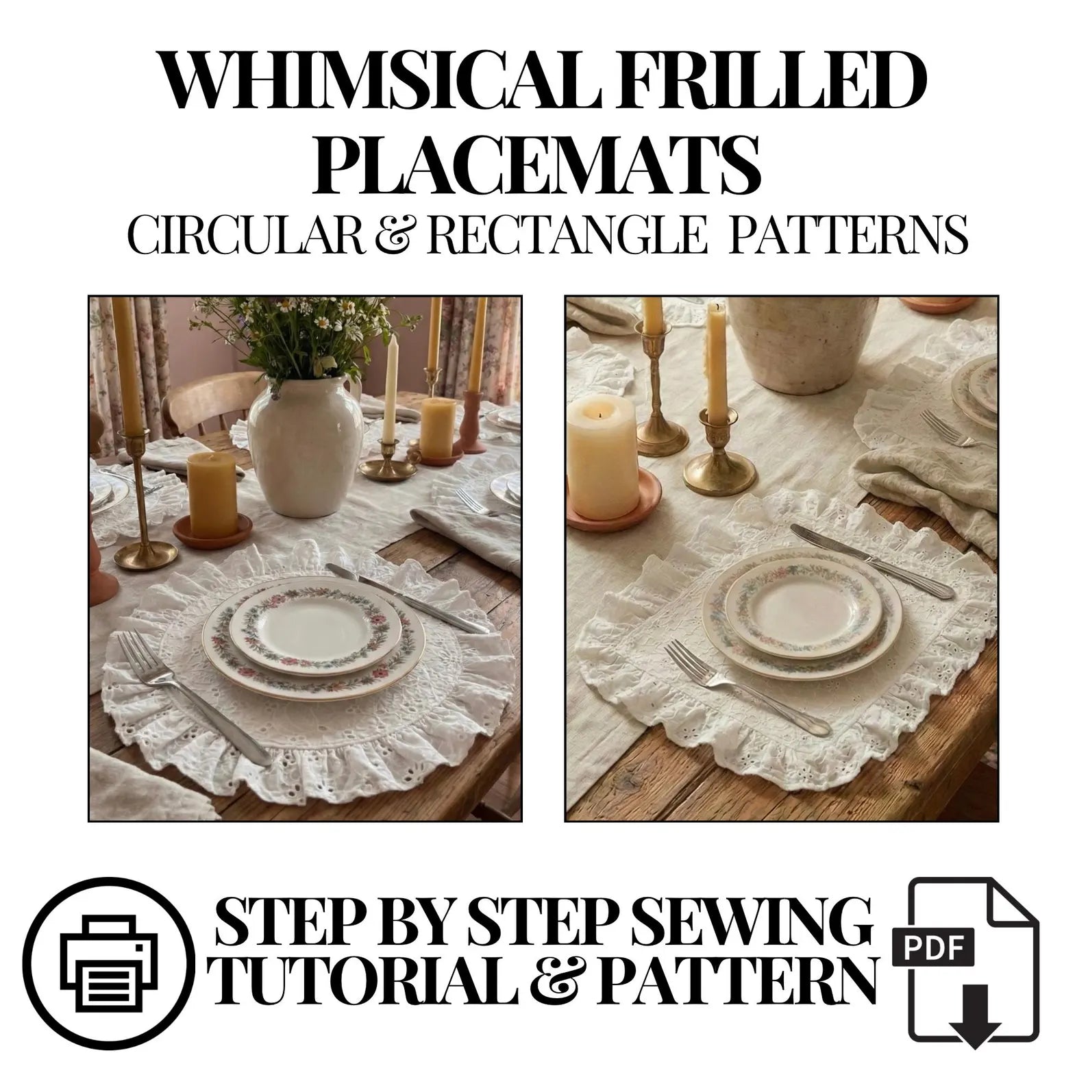 Cottagecore Placemat Sewing Pattern Bundle