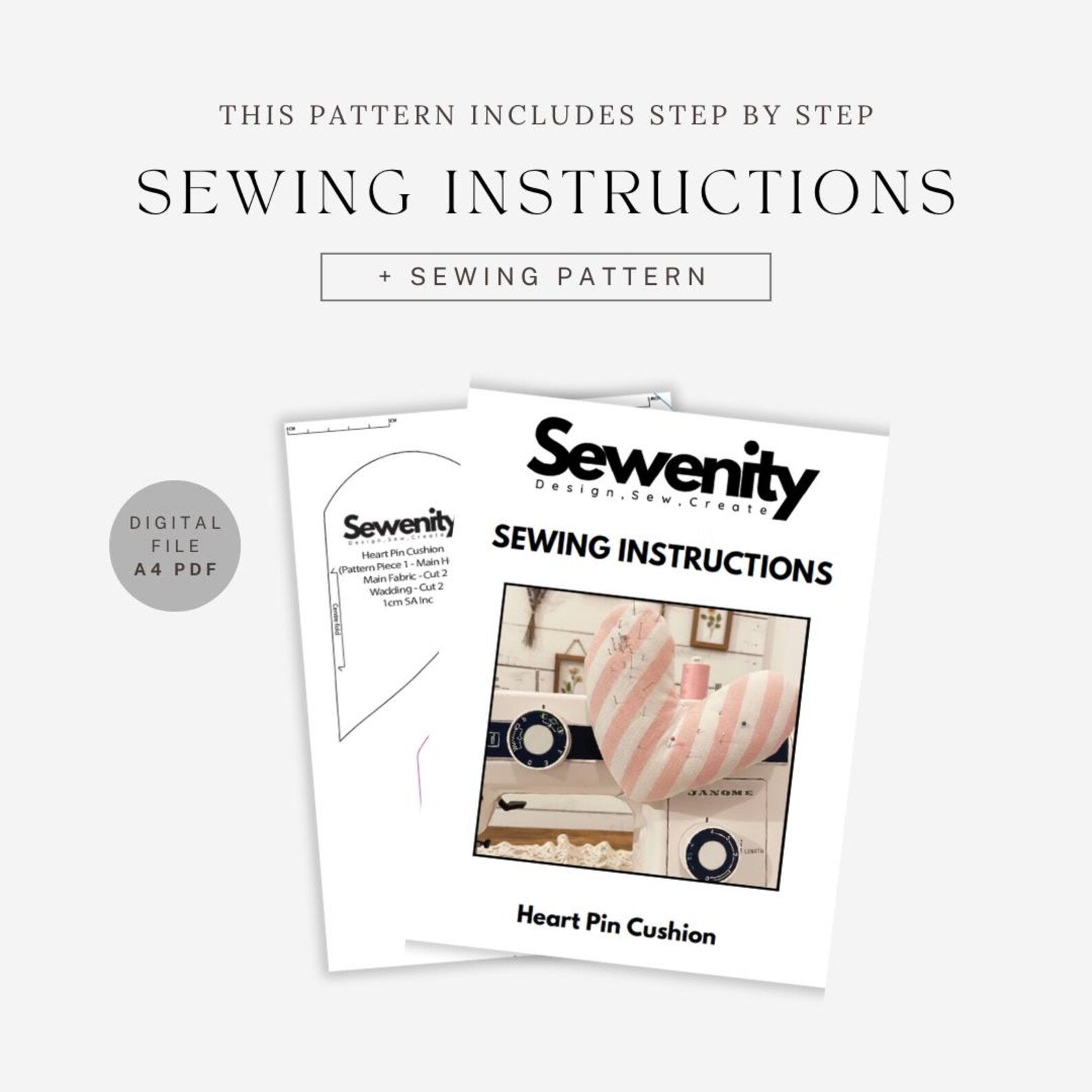 Heart Pin Cushion Sewing Pattern - Beginner